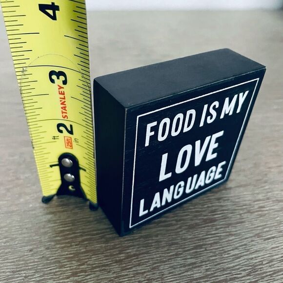 Food is my Love Language Wood Block Farmhouse Tier Tray Decor Sign - Picture 2 of 2